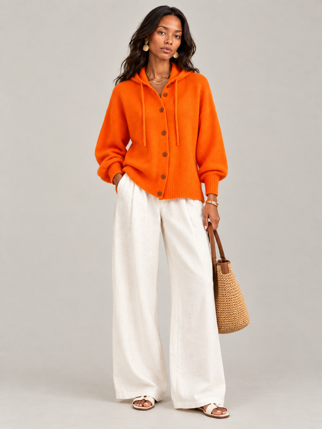 Bonnie™ | Hooded Knit Cardigan with Buttons
