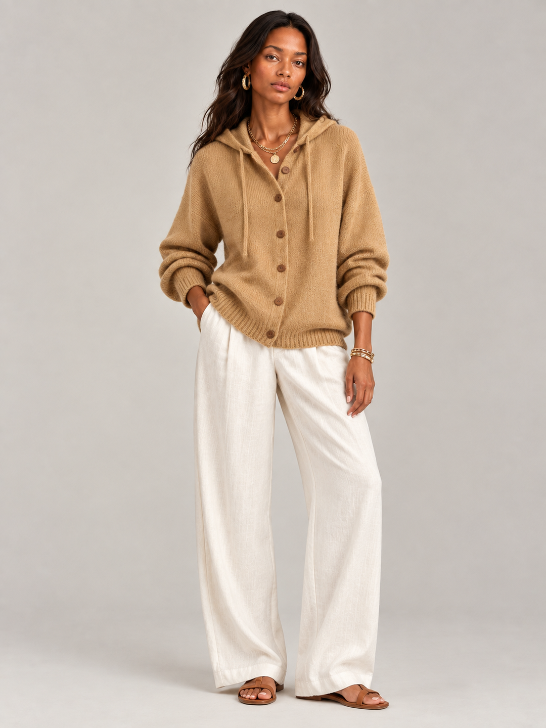 Bonnie™ | Hooded Knit Cardigan with Buttons