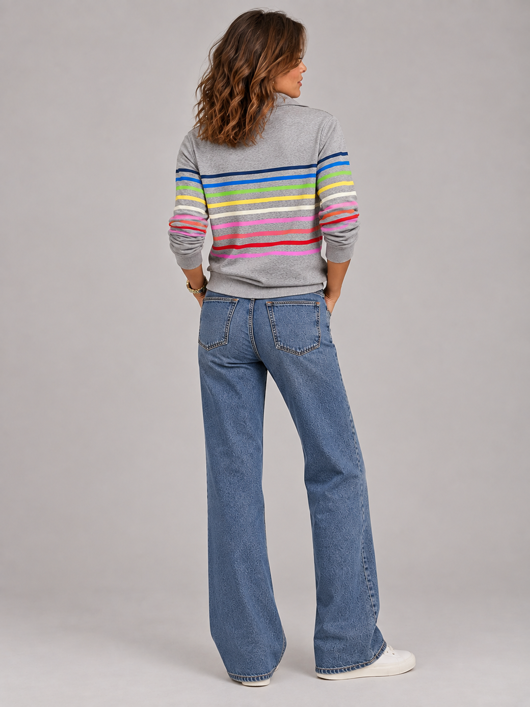 Emily™ | Striped Jumper with Zip Collar