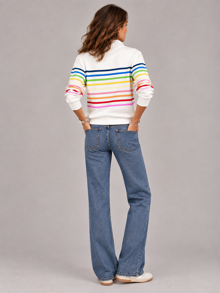 Emily™ | Striped Jumper with Zip Collar