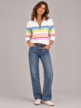 Émilie™ | Pull rayé à col zippé