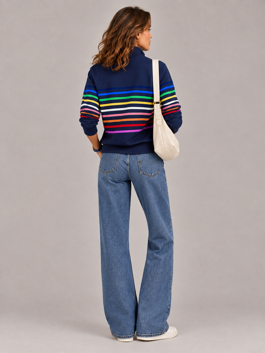 Emily™ | Striped Jumper with Zip Collar