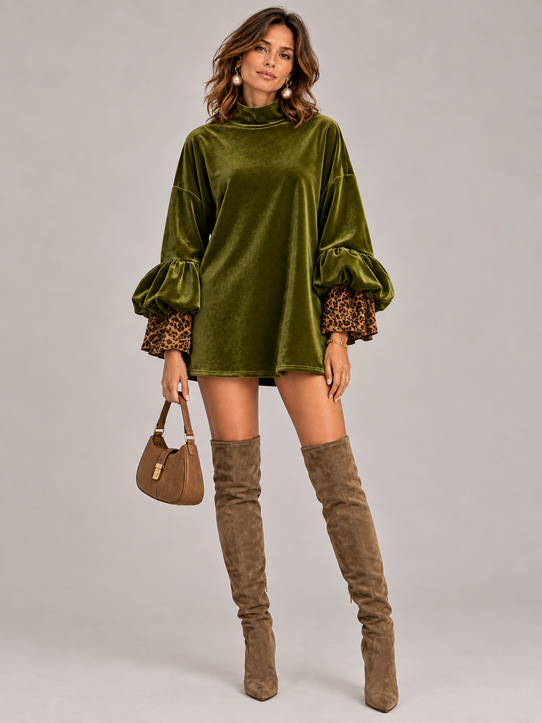Margaret™ | Elegant Oversized Jumper with Leopard Details