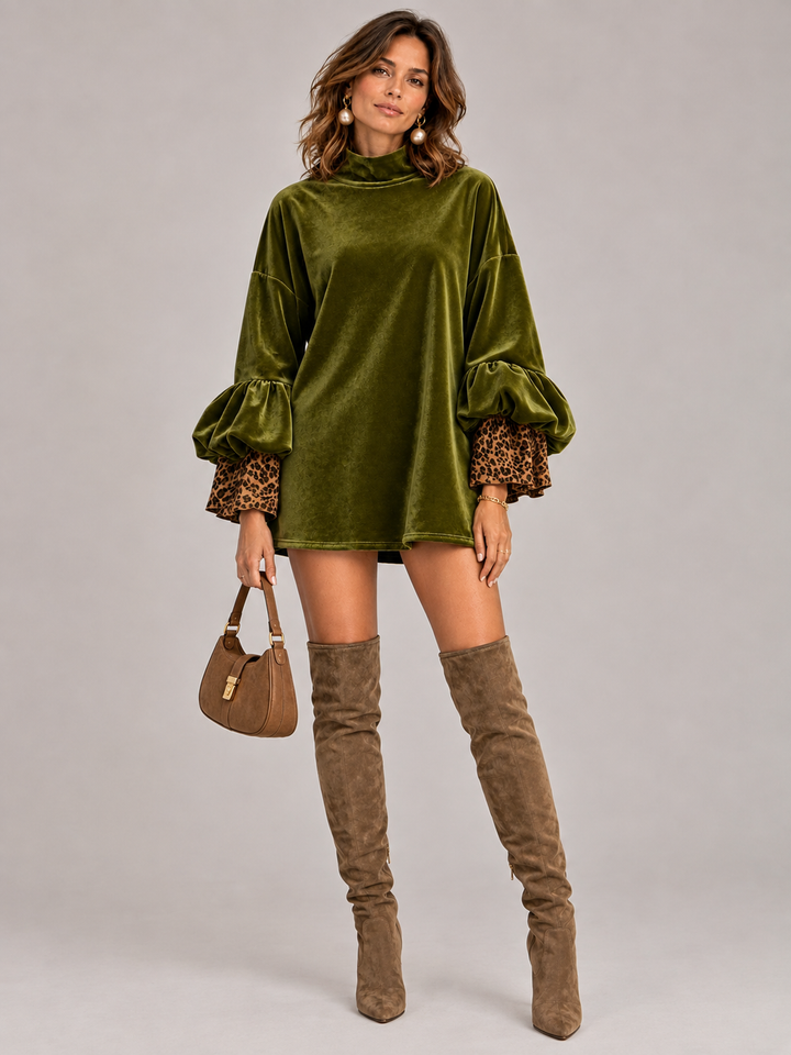 Margaret™ | Elegant Oversized Jumper with Leopard Details