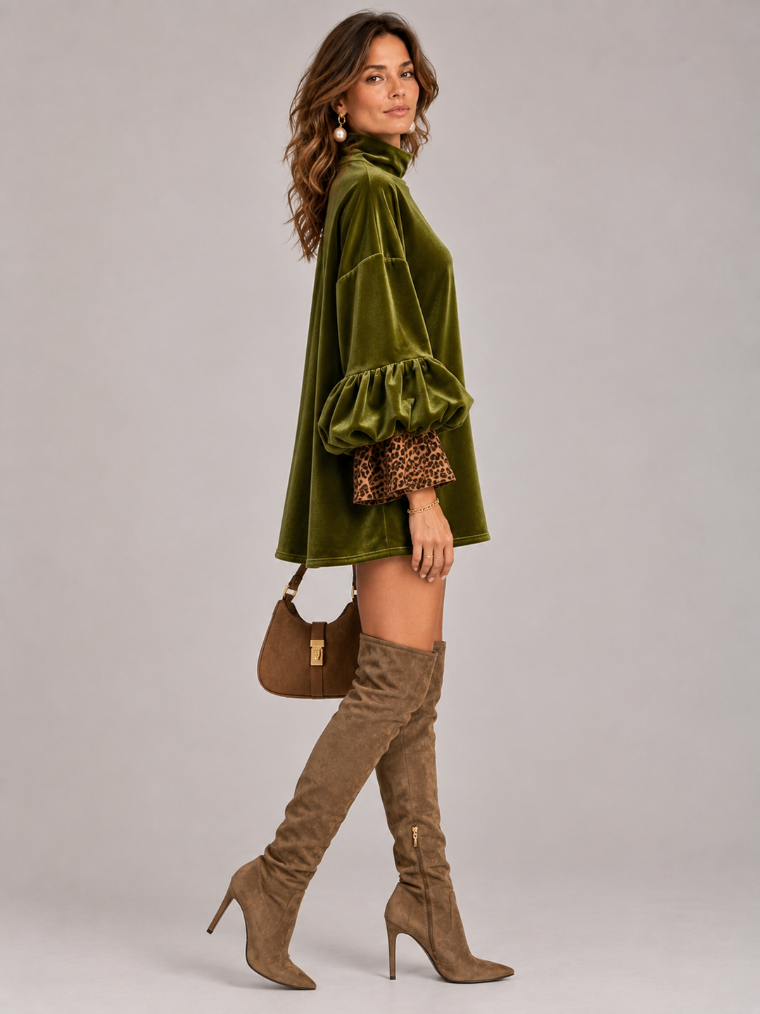 Margaret™ | Elegant Oversized Jumper with Leopard Details
