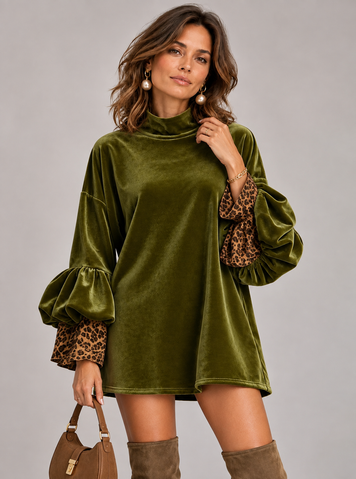 Margaret™ | Elegant Oversized Jumper with Leopard Details