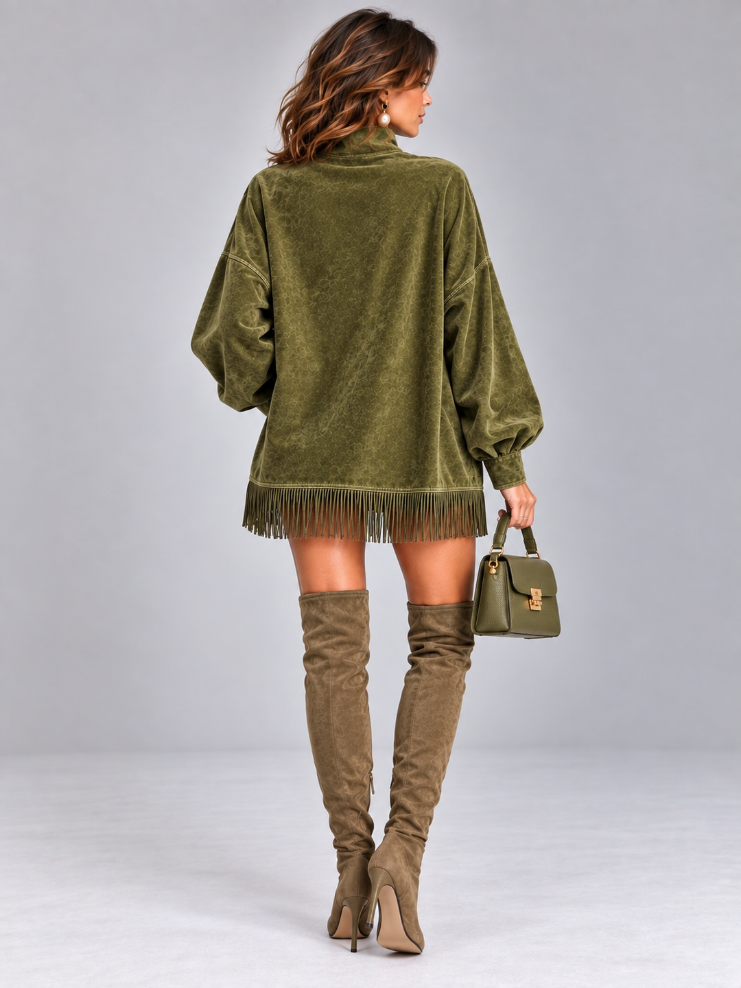 Eliza™ | Oversized High-Neck Jumper with Fringe
