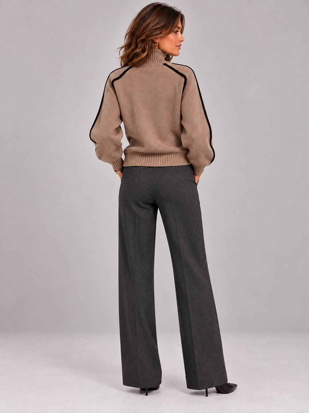 Eliza | Elegant Roll Neck Jumper with Contrast Details