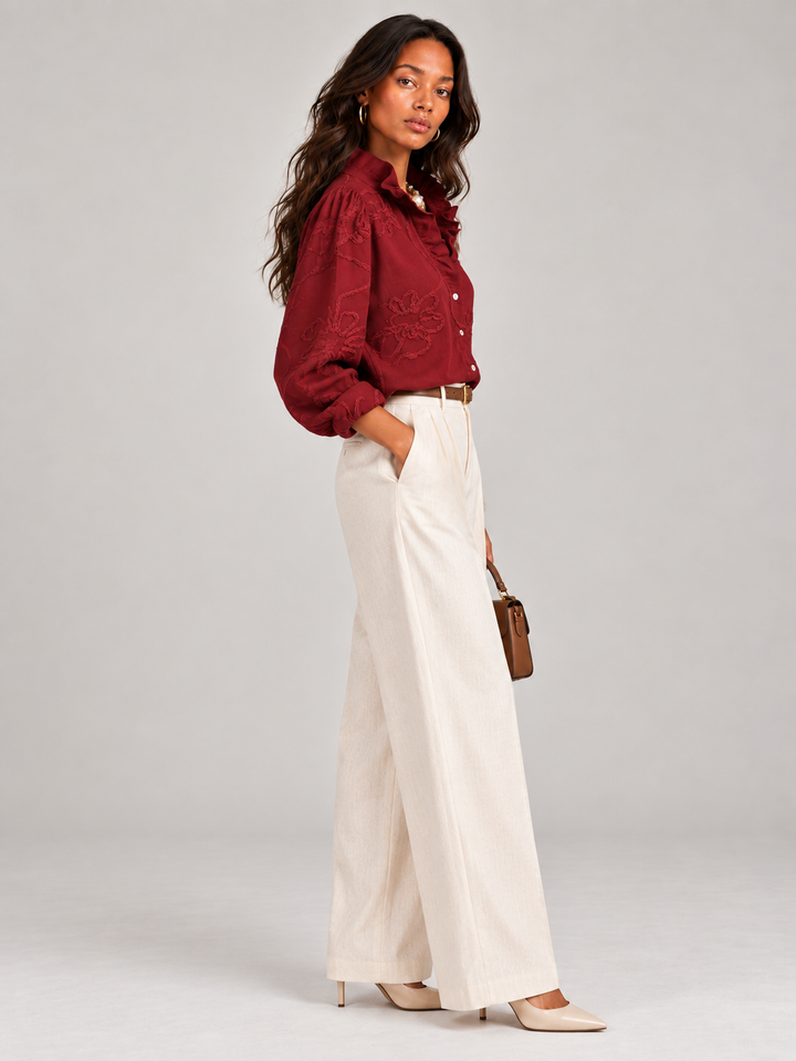 Camilla™ | Elegant Blouse with Floral Embroidery