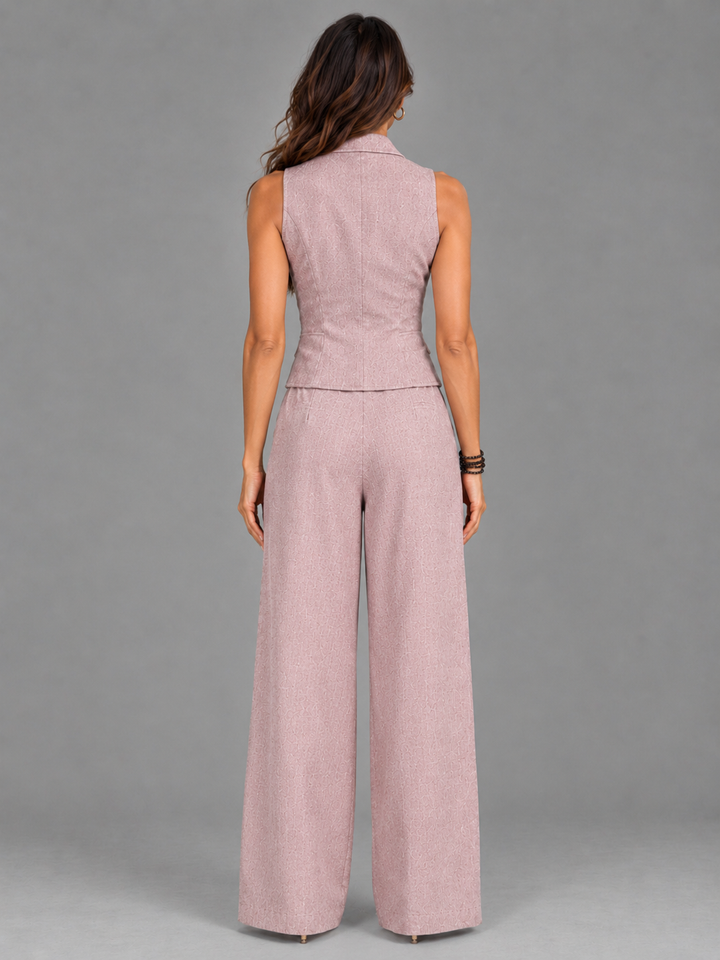 Amelia | Elegant Set with Waistcoat and Wide-Leg Trousers