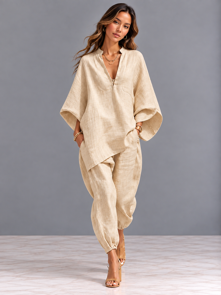 Sienna | Flowing Set with Oversized Blouse and Relaxed Trousers