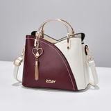 Inès – Sac à main bicolore en cuir lisse