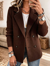 Noémie | Blazer croisé à manches en maille côtelée