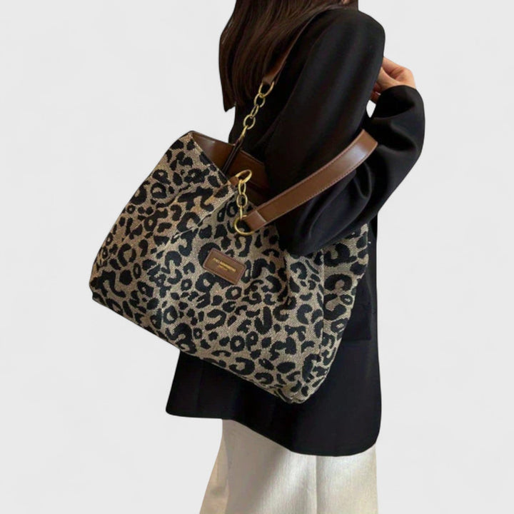 Ally | Leopard Print Canvas Shopping Bag