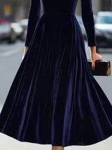 Aurélie – Robe midi en velours