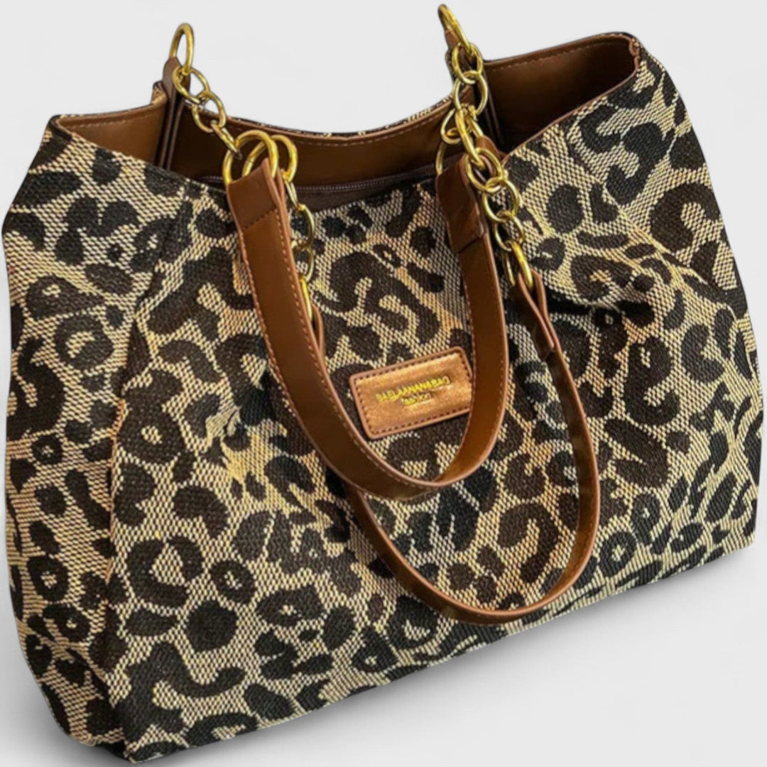 Ally | Leopard Print Canvas Shopping Bag