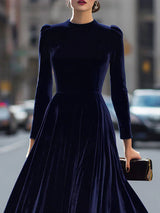 Aurélie – Robe midi en velours