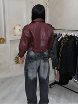 Manon™ | Veste en simili cuir coupe courte