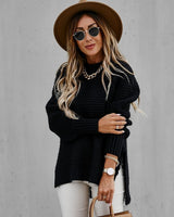Side Split Knitted  Sweater Top