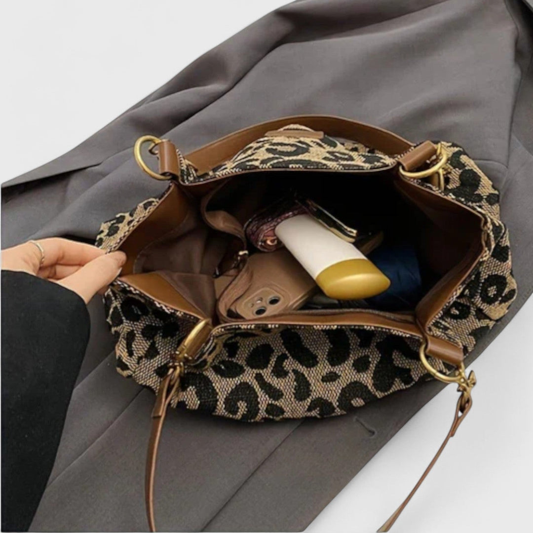 Ally | Leopard Print Canvas Shopping Bag
