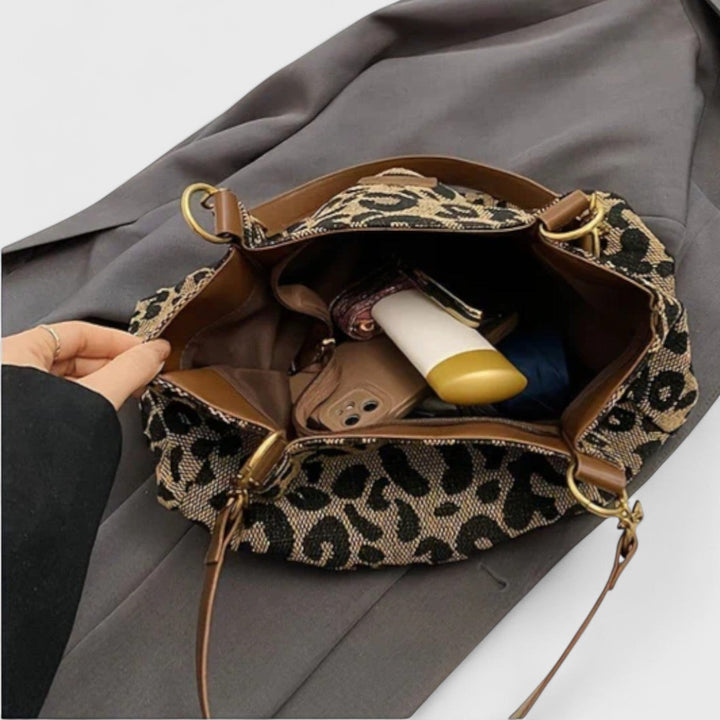 Ally | Leopard Print Canvas Shopping Bag