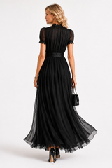 Mireille™ | Robe Élégante en Mousseline avec Dentelle
