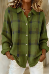 Capucine™ | Veste en tricot à carreaux