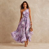 Camille™ | Robe longue asymétrique à imprimé floral