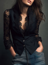 Sophie | Blazer Élégant à Manches Semi-Transparentes