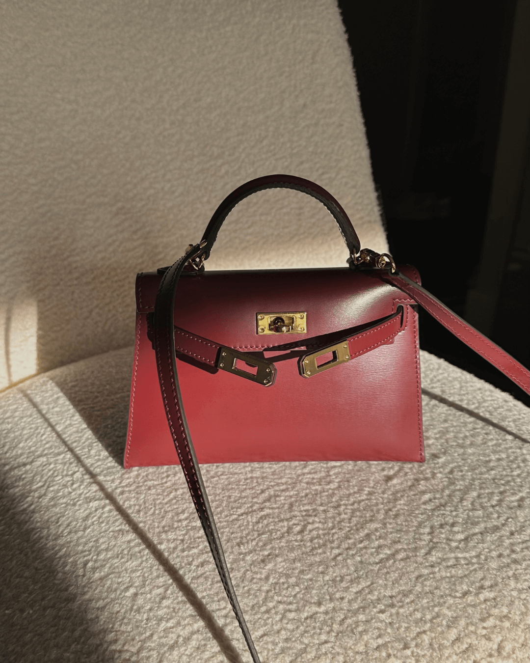 Amelia | Elegant Burgundy Leather Mini Bag