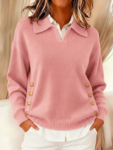 Valentine™ | Pull avec col polo et boutons