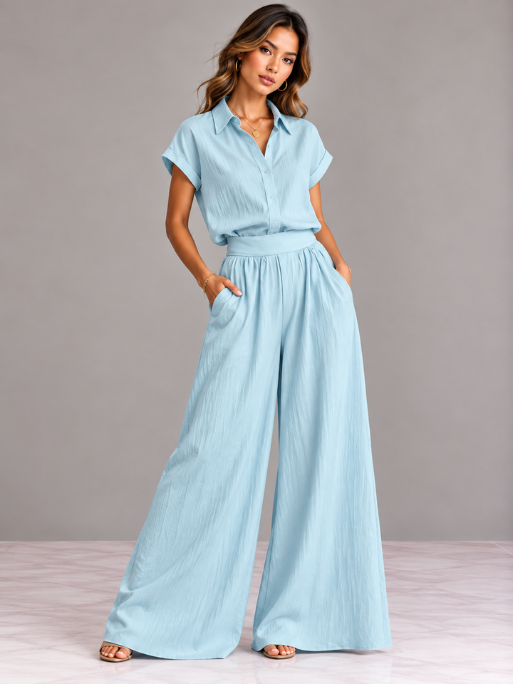 Evelyn | Elegant Set with Shirt and Flowing Maxi Skirt