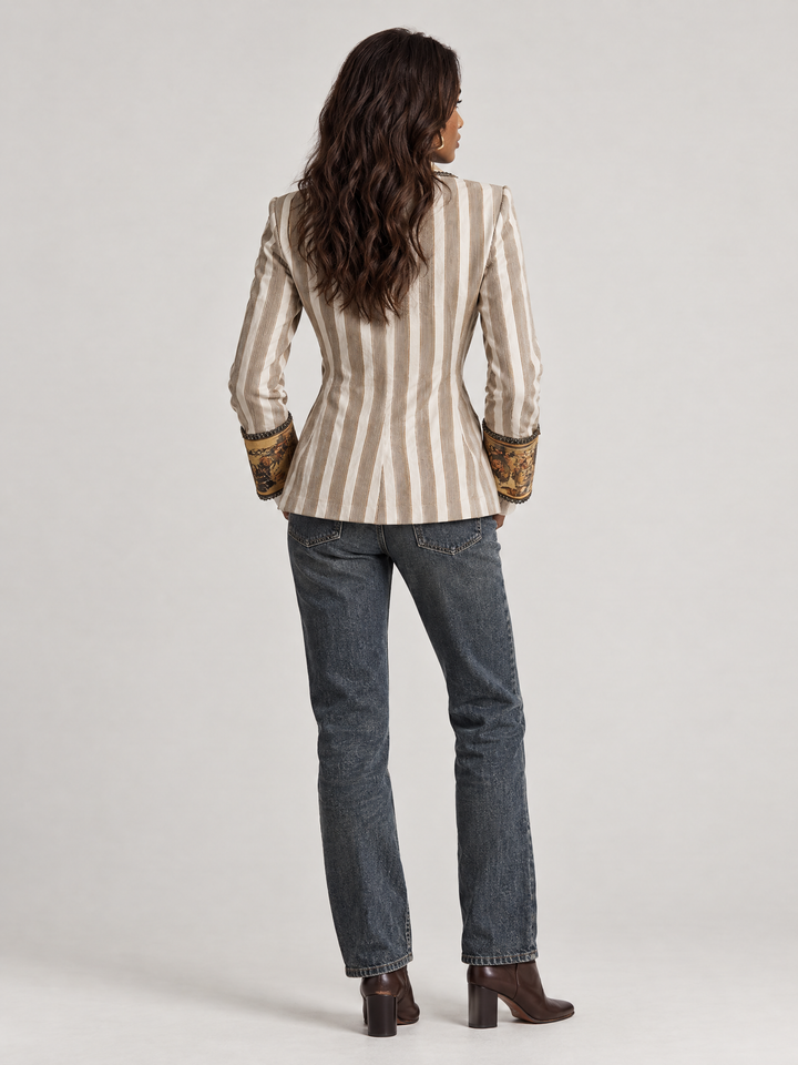 Eloise™ | Striped Blazer with Artistic Details