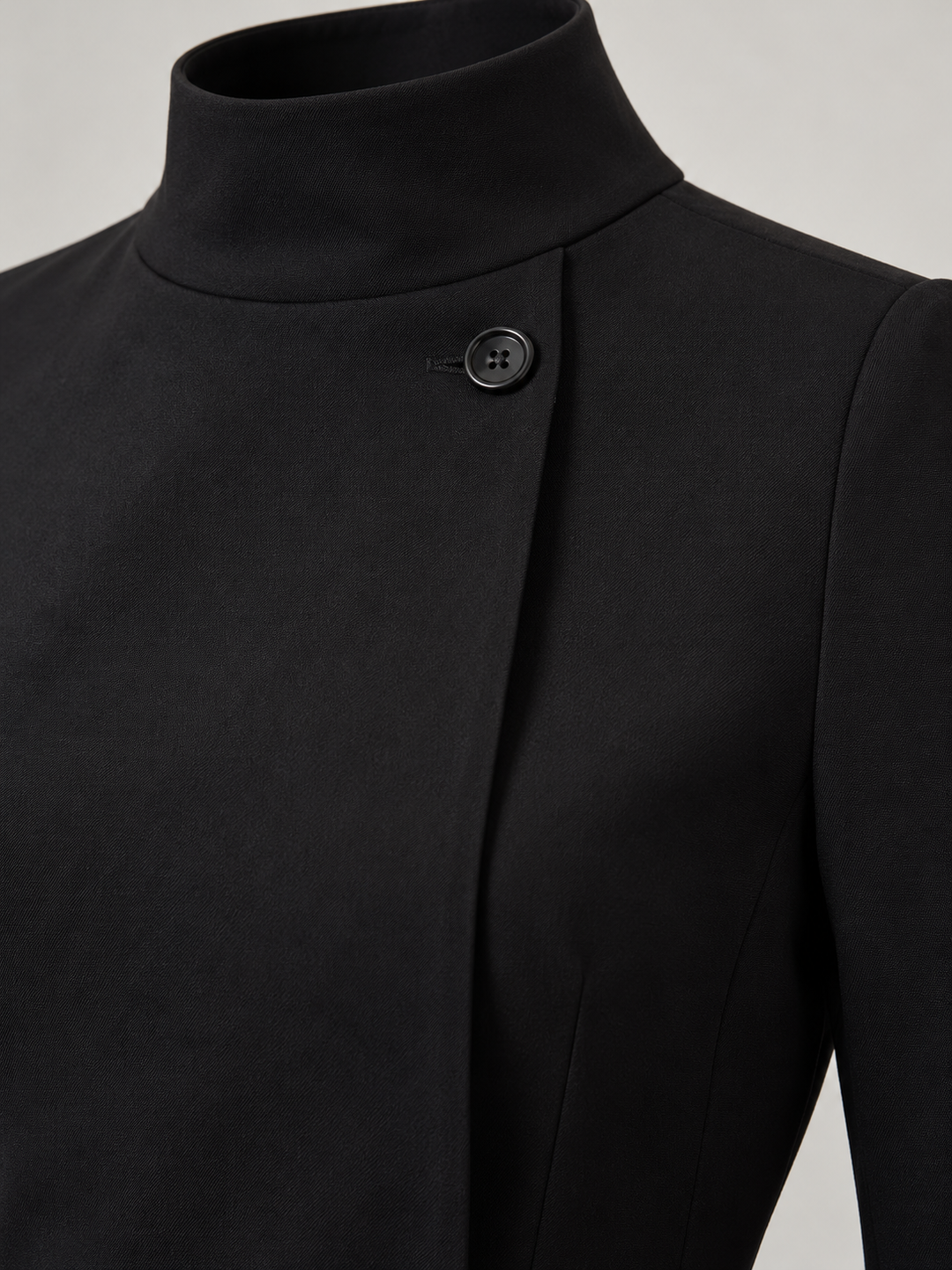 Elegant High-Neck Belted Dress