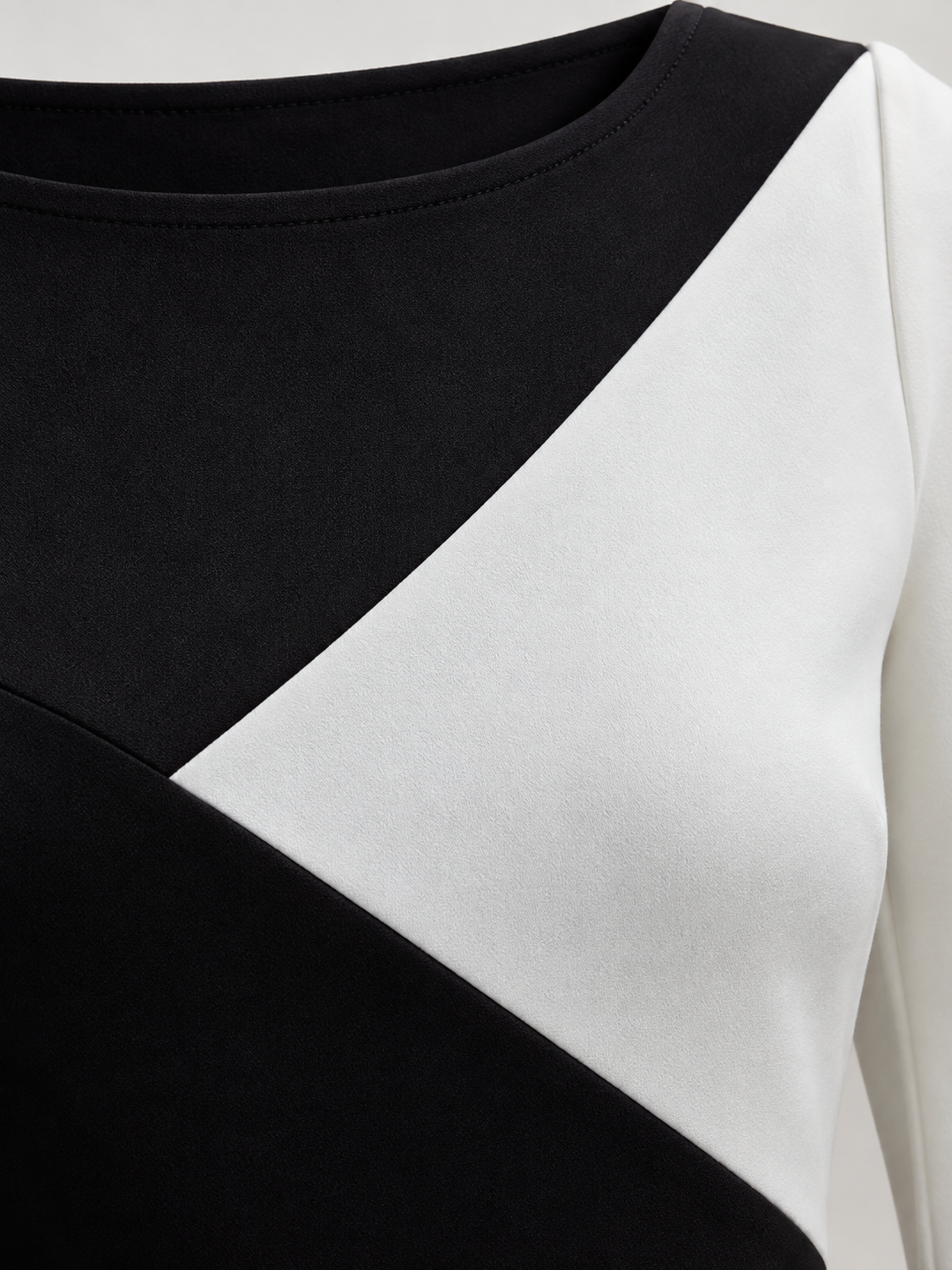 Elegant Two-Tone Asymmetric Dress