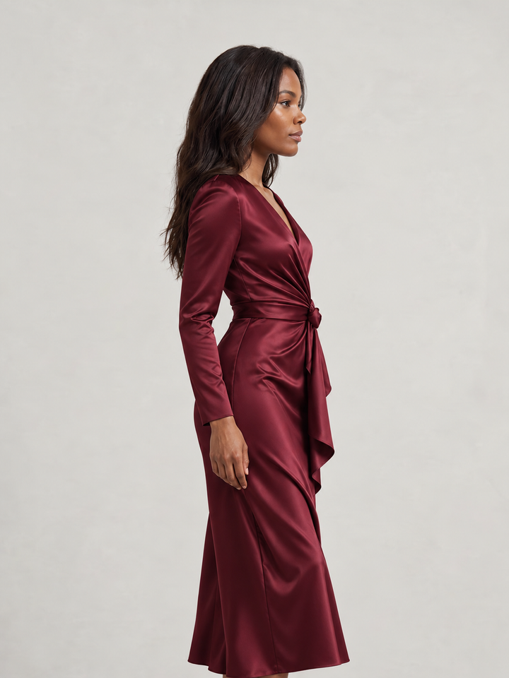 Isabel™ | Satin Wrap Dress