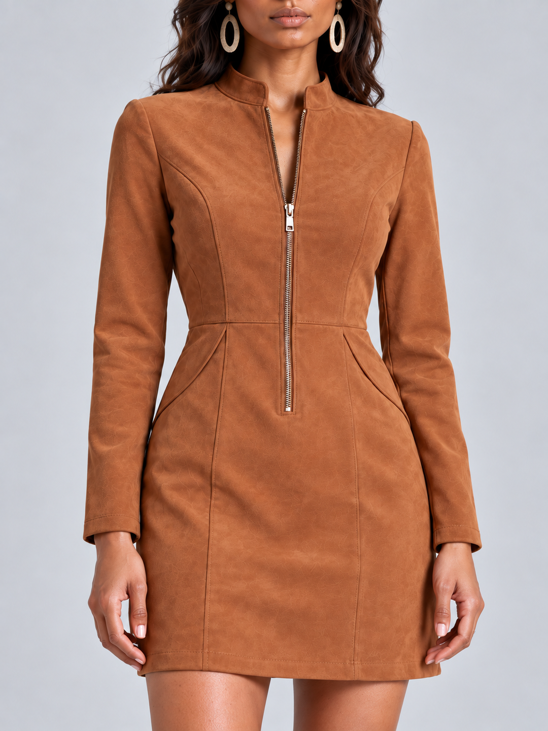 Marion™ | Suede Dress with Zip