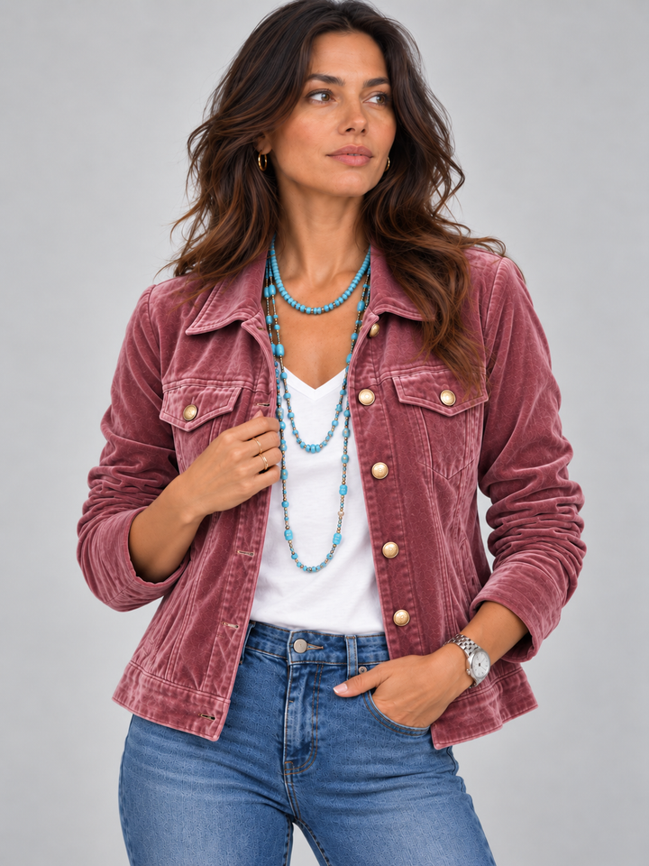 Juliet™ | Elegant Velvet-Effect Jacket