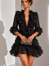 Clémence™ | Robe courte élégante à volants