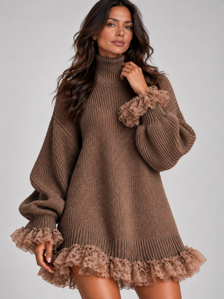 Annabel™ | Roll-Neck Jumper with Lace Details