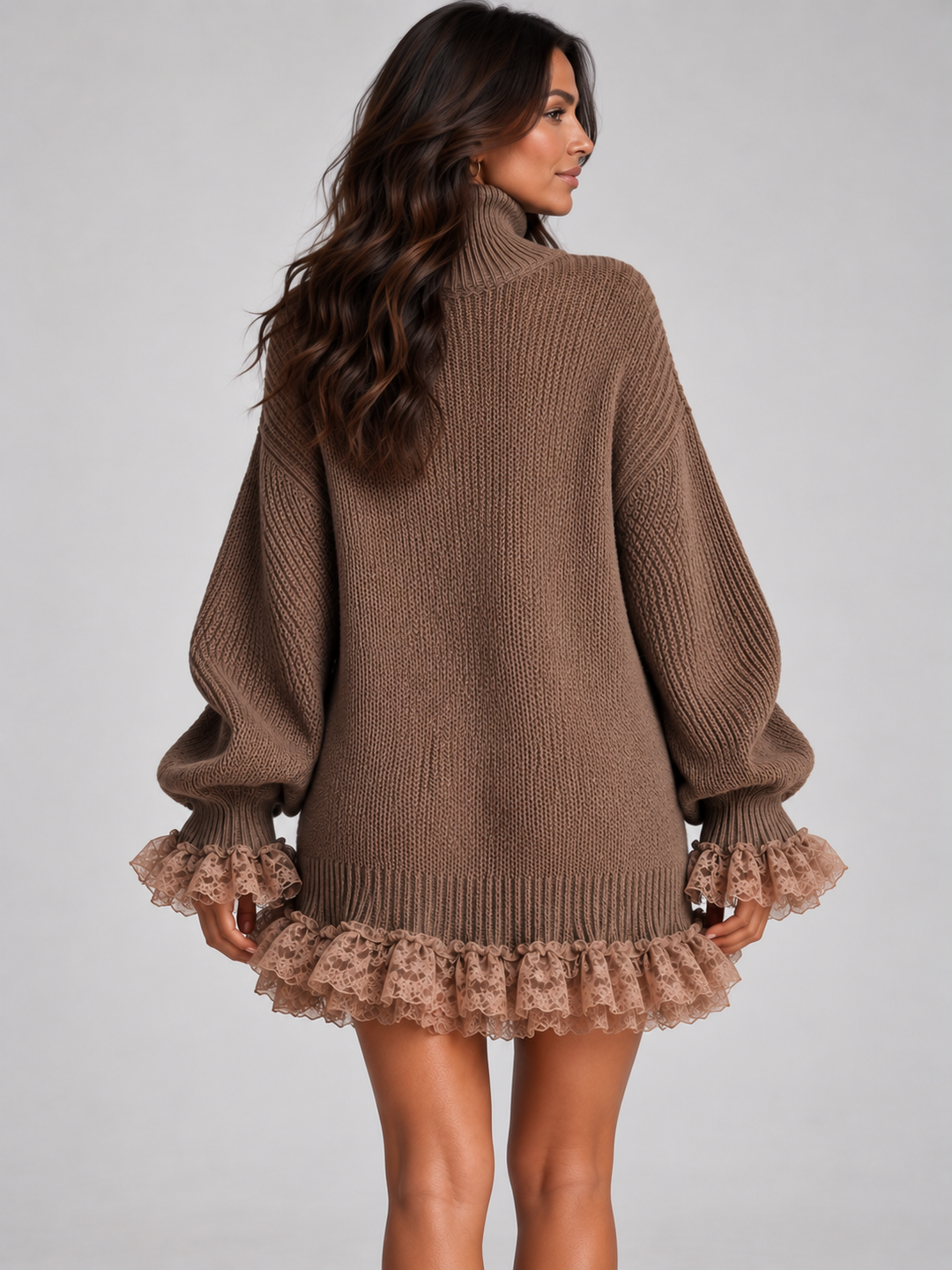 Annabel™ | Roll-Neck Jumper with Lace Details