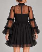 Juliette – Robe de fête à roses en relief