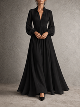 Amélie™ | Robe longue fluide en mélange de lin