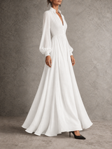Amélie™ | Robe longue fluide en mélange de lin