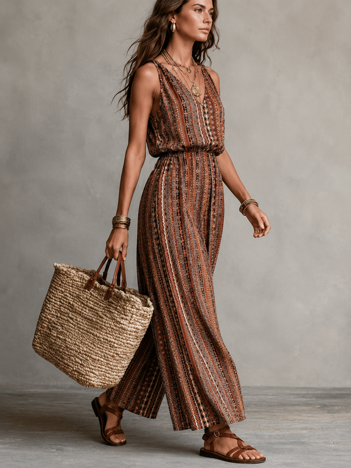 Ellen | Flowing Bohemian Print Jumpsuit