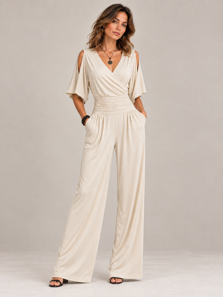 Eliza | Elegant Jumpsuit with Wrap Effect and Wide Legs