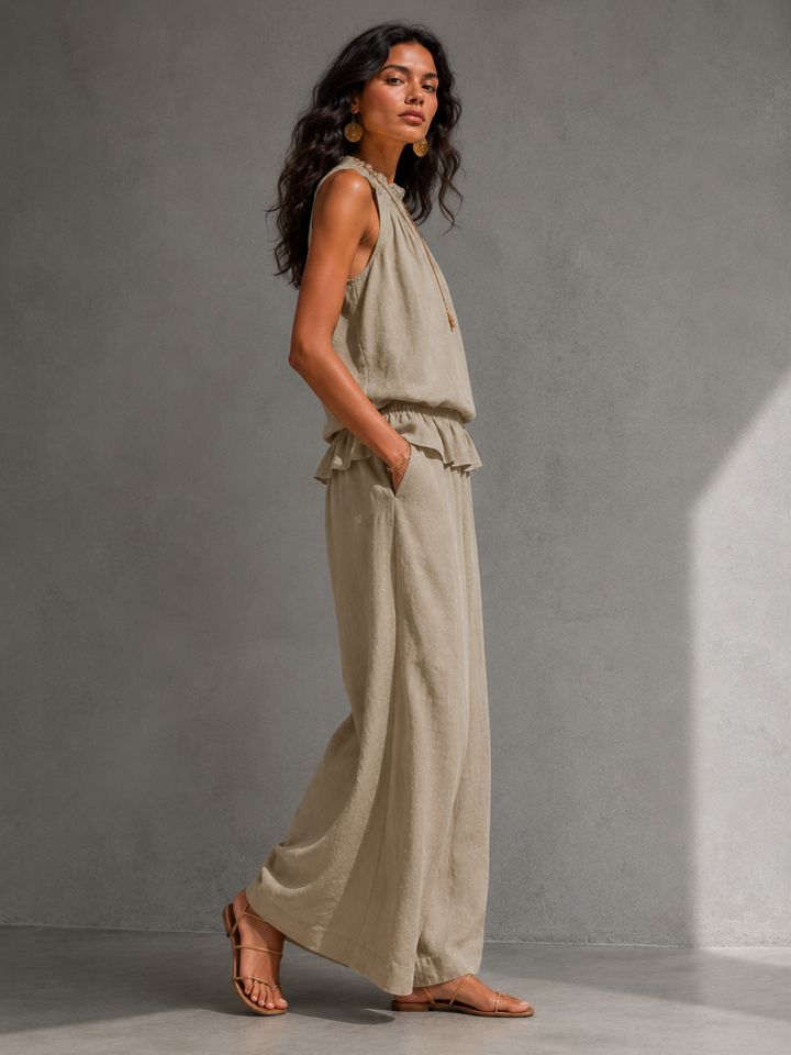 Leah | Flowing Set with Top and Wide-Leg Trousers