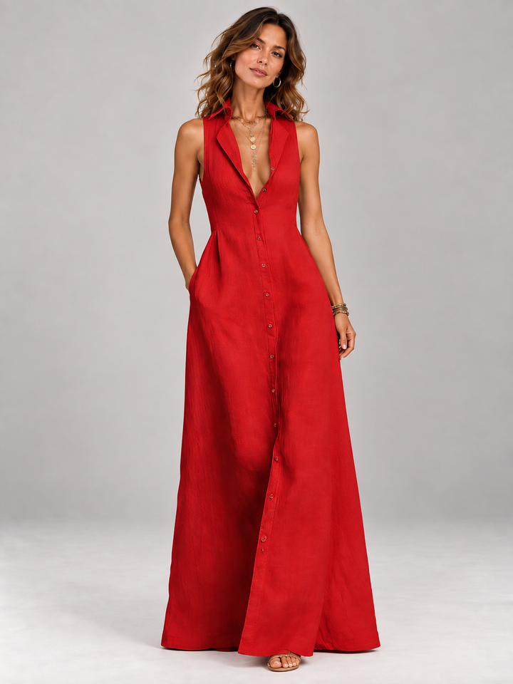 Eliza | Elegant Sleeveless Maxi Dress with Flowing Cut
