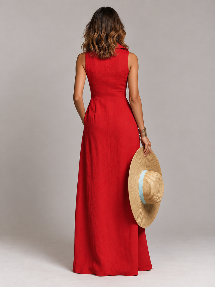 Eliza | Elegant Sleeveless Maxi Dress with Flowing Cut