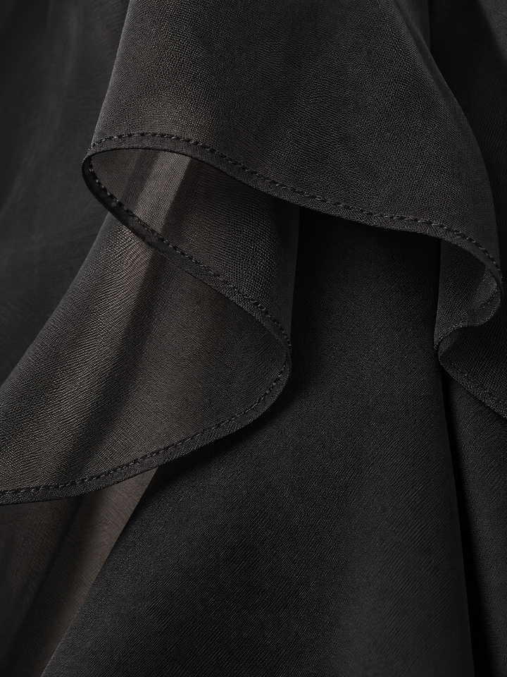 Ellen | Elegant Flowing Black Maxi Dress with Light Layers
